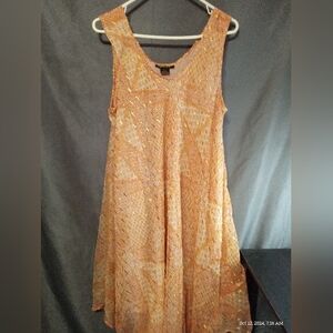 Ana and Rose peach maxi sundress with gold specks